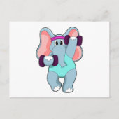Elephant at Strength training with Dumbbells Briefkaart (Voorkant)