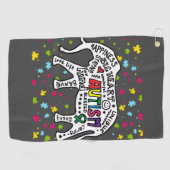 Elephant Autism Awareness Golf Golfhanddoek (Horizontaal)
