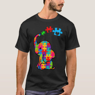 Elephant Autism Cute Elephant Puzzle Piece Autism T-shirt
