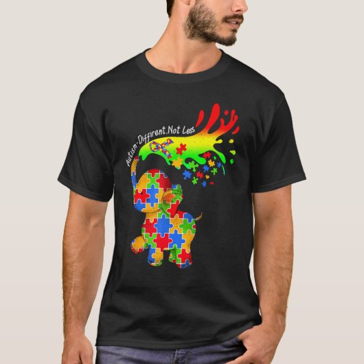Elephant Autism Different Not Less Be Kind Puzzle T-shirt (Voorkant)