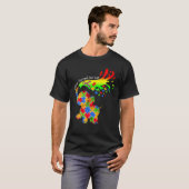 Elephant Autism Different Not Less Be Kind Puzzle T-shirt (Voorkant volledig)
