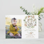 Elephant Autumn Herfst Genderneutrale Verjaardagsf Kaart (Staand voorkant)