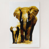 Elephant & Baby - Animals Art Legpuzzel (Verticaal)