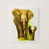 Elephant & Baby - Animals Art Legpuzzel (Verticaal)