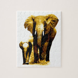 Elephant & Baby - Animals Art Legpuzzel