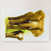 Elephant & Baby - Animals Art Legpuzzel (Horizontaal)