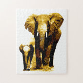 Elephant & Baby - Animals Art Legpuzzel (Verticaal)