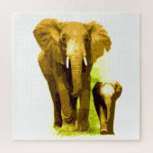 Elephant & Baby - Animals Art Legpuzzel (Verticaal)