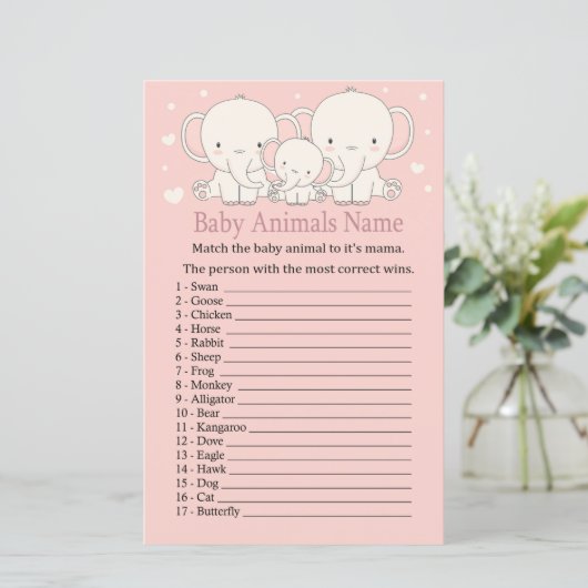 Elephant Baby Animals Name Game (Staand voorkant)
