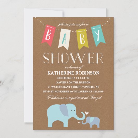 Elephant Baby | BABY SHOWER Kaart (Voorkant)
