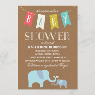 Elephant Baby BABY SHOWER Kaart