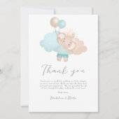 Elephant Baby Boy Baby shower Hartelijk dank Bedankkaart (Voorkant)