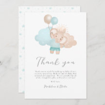 Elephant Baby Boy Baby shower Hartelijk dank