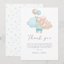 Elephant Baby Boy Baby shower Hartelijk dank Bedankkaart