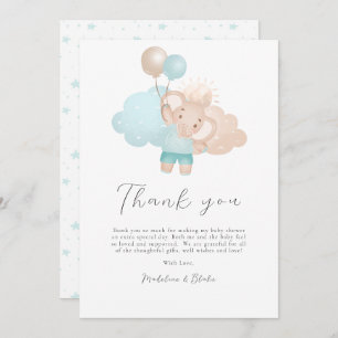 Elephant Baby Boy Baby shower Hartelijk dank Bedankkaart