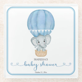 Elephant Baby Boy Shower Glazen Onderzetter