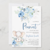 Elephant Baby Boy Shower-uitnodiging Kaart (Voorkant)