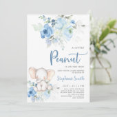 Elephant Baby Boy Shower-uitnodiging Kaart (Staand voorkant)