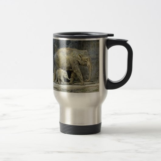 Elephant Baby Calf & Ma Reisbeker (Rechts)