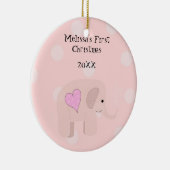 Elephant Baby Eerste Kerstmis Keramisch Ornament (Rechts)