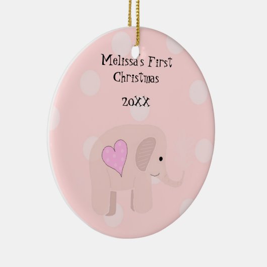 Elephant Baby Eerste Kerstmis Keramisch Ornament (Rechts)