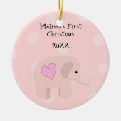 Elephant Baby Eerste Kerstmis Keramisch Ornament (Voorkant)