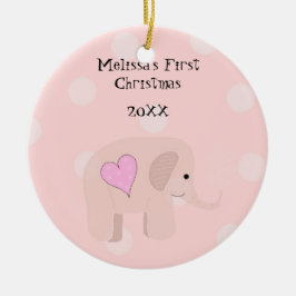 Elephant Baby Eerste Kerstmis Keramisch Ornament