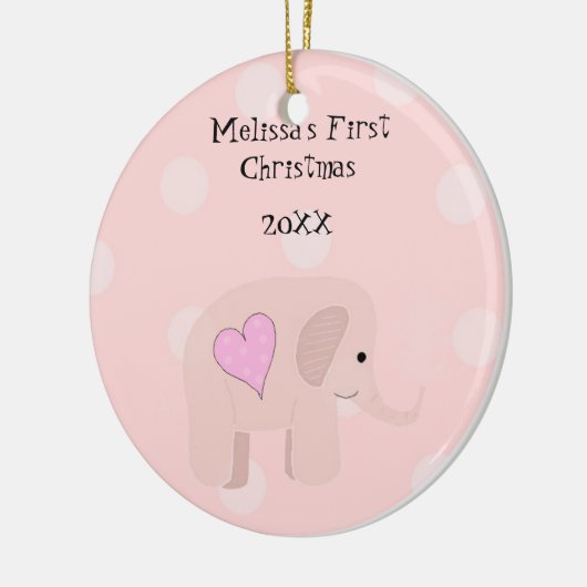 Elephant Baby Eerste Kerstmis Keramisch Ornament (Links)