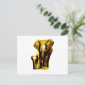 Elephant & Baby Elephant Briefkaart (Staand voorkant)
