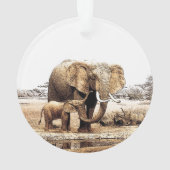 Elephant & Baby Elephant Ornament (achterkant)