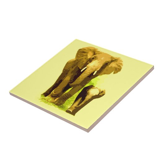 Elephant & Baby Elephant Tegeltje (Zijkant)