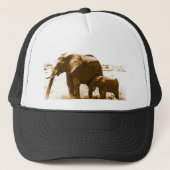 Elephant & Baby Elephant Trucker Pet (Voorkant)