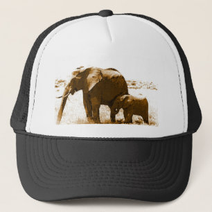Elephant & Baby Elephant Trucker Pet