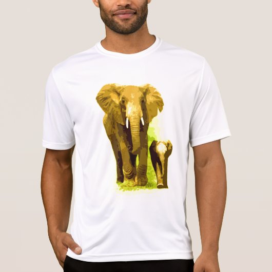Elephant & Baby Elephant Walking T-shirt (Voorkant)