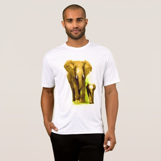 Elephant & Baby Elephant Walking T-shirt (Voorkant volledig)