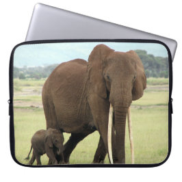 Elephant Baby en moederneopreen laptophoes Laptop Sleeve