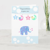 Elephant Baby Gefeliciteerd Kaart (Voorkant)