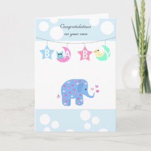 Elephant Baby Gefeliciteerd Kaart