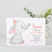 Elephant Baby Girl Blush Roze Confetti Oerwoud Cut Kaart (Staand voorkant)