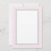 Elephant Baby Girl Shower Invitation Pink & Grey Kaart (Achterkant)