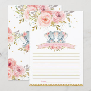 Elephant Baby Girl Twins Adviseur voor moeder om k Kaart