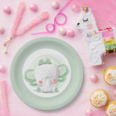 Elephant Baby Green Papieren Bordje (Feest)