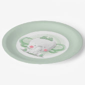 Elephant Baby Green Papieren Bordje (Gekanteld)