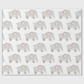 Elephant Baby Grey Waterverf Cute Modern Cadeaupapier (Vlak)
