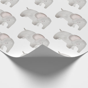 Elephant Baby Grey Waterverf Cute Modern Cadeaupapier