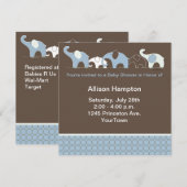 Elephant Baby Invitation Kaart (Voorkant / Achterkant)