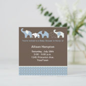 Elephant Baby Invitation Kaart (Staand voorkant)