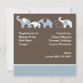 Elephant Baby Invitation Kaart (Achterkant)
