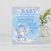 Elephant Baby its Kold Buiten Baby shower Kaart (Staand voorkant)