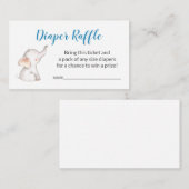 Elephant Baby Luier Raffle Ticket Informatiekaartje (Voorkant / Achterkant)